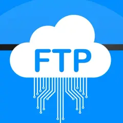 Chmura z napisem FTP i schematem połączeń, symbolizująca transfer plików.