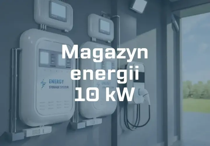 Nowoczesny magazyn energii do domu o mocy 10 kW, z dwoma jednostkami "Energy Storage System" i ładowarką do pojazdów elektrycznych.