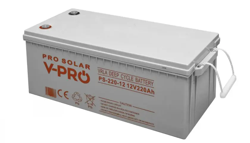 Akumulator do PV V-PRO 12V220Ah, idealny do magazynowania energii słonecznej.