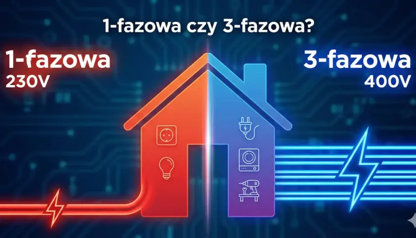 Dom podzielony na 1-fazową (230V) i 3-fazową (400V). Zastanawiasz się, jaki bezpiecznik 32a ile kw obsłuży?
