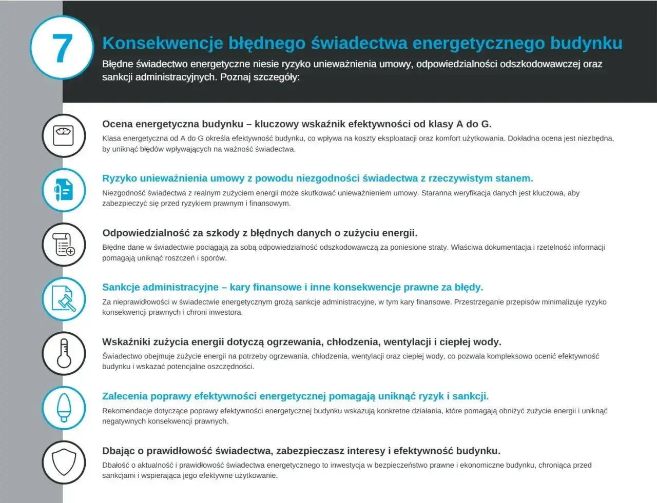 Błędne świadectwo energetyczne to ryzyko unieważnienia umowy, odszkodowań i sankcji. Prawidłowe świadectwo kwalifikacyjne e chroni przed konsekwencjami prawnymi.