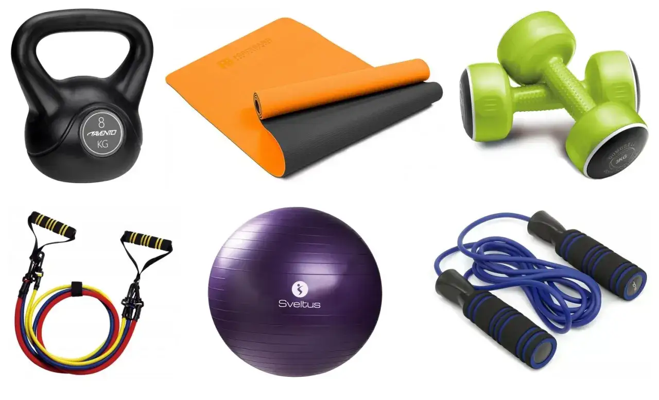Kettlebell, mata, hantle, piłka gimnastyczna, gumy oporowe i skakanka &ndash; wszystko, co potrzebne, by poczuć siłę w domu.