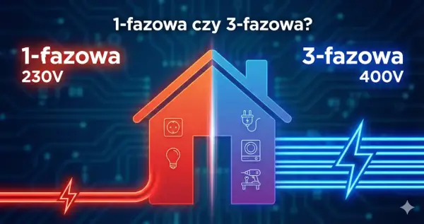 Dom podzielony na 1-fazową (230V) i 3-fazową (400V). Zastanawiasz się, jaki bezpiecznik 32a ile kw obsłuży?